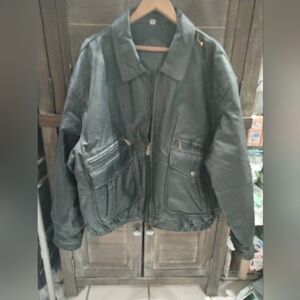 Outdoor Exchange Men's Leather Bomber Jacket XL Black